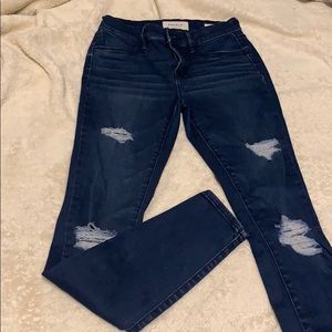Dark wash skinny jeans